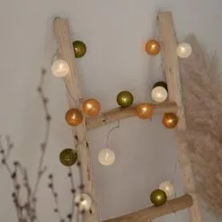 Maisons Du Monde Guirlandes Et Décorations Lumineuses Guirlande Blanche Et Kaki 20 LED L370 -Luminaires Soldes guirlande blanche et kaki 20 led l370 1000 12 36 227914 3