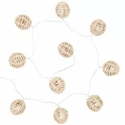 Maisons Du Monde Guirlandes Et Décorations Lumineuses Guirlande Lumineuse 10 LEDS En Fibre Végétale L180