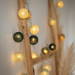 Maisons Du Monde Guirlandes Et Décorations Lumineuses Guirlande Lumineuse Boules En Coton Multicolore 20LEDS L360 -Luminaires Soldes guirlande lumineuse boules en coton multicolore 20leds l360 1000 13 15 210099 3