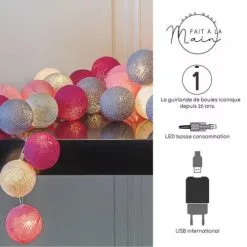 La Case De Cousin Paul Guirlandes Et Décorations Lumineuses Guirlande Lumineuse Rose Et Gris -Luminaires Soldes guirlande lumineuse rose et gris 3