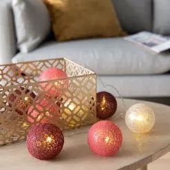 Maisons Du Monde Guirlandes Et Décorations Lumineuses Guirlande Lumineuse Rose, Violet Et Doré 10 LED L180 -Luminaires Soldes guirlande lumineuse rose violet et dore 10 led l180 1000 9 33 227911 3