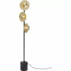 Kare Design Lampadaires Lampadaire 3 Disques En Acier Doré Et Marbre H160 -Luminaires Soldes lampadaire 3 disques en acier dore et marbre h160 3