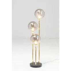 Kare Design Lampadaires Lampadaire 3 Globes En Verre, Acier Doré Et Marbre H83 -Luminaires Soldes lampadaire 3 globes en verre acier dore et marbre h83 3