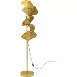 Kare Design Lampadaires Lampadaire 5 Feuilles De Ginkgo En Acier Doré H160 -Luminaires Soldes lampadaire 5 feuilles de ginkgo en acier dore h160 3
