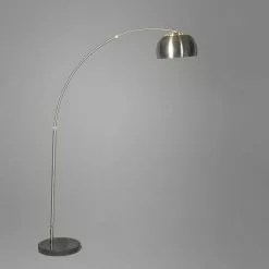 QAZQA Lampadaires Lampadaire à Arc En Acier Inoxydable Acier -Luminaires Soldes lampadaire a arc en acier inoxydable acier 3