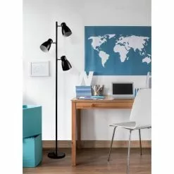 ATHM DESIGN Lampadaires Lampadaire Abat Jour Et Pied Métal Noir -Luminaires Soldes lampadaire abat jour et pied metal noir 5