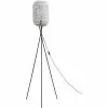 ATHM DESIGN Lampadaires Lampadaire Abat Jour Rotin Beige Et Pieds Métal