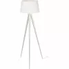 ATHM DESIGN Lampadaires Lampadaire Abat Jour Tissu Blanc Et Pied Métal