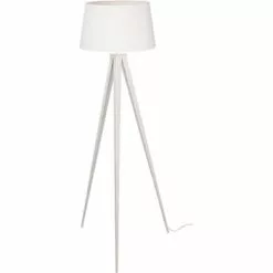 ATHM DESIGN Lampadaires Lampadaire Abat Jour Tissu Noir Et Pied Métal -Luminaires Soldes lampadaire abat jour tissu blanc et pied metal