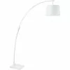ATHM DESIGN Lampadaires Lampadaire Abat Jour Tissu Blanc Et Pied Métal
