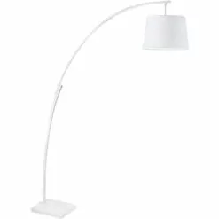 ATHM DESIGN Lampadaires Lampadaire Abat Jour Tissu Blanc Et Pied Métal -Luminaires Soldes lampadaire abat jour tissu blanc et pied metal 9