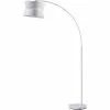 ATHM DESIGN Lampadaires Lampadaire Abat Jour Tissu Blanc Pied Métal