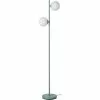 ATHM DESIGN Lampadaires Lampadaire Abat Jour Verre Pied Metal Brossé Bleu