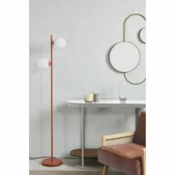 ATHM DESIGN Lampadaires Lampadaire Abat Jour Verre Pied Metal Brossé Marron -Luminaires Soldes lampadaire abat jour verre pied metal brosse marron 3