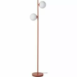 ATHM DESIGN Lampadaires Lampadaire Abat Jour Verre Pied Metal Brossé Bleu -Luminaires Soldes lampadaire abat jour verre pied metal brosse marron 4