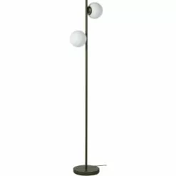 ATHM DESIGN Lampadaires Lampadaire Abat Jour Verre Pied Metal Brossé Bleu -Luminaires Soldes lampadaire abat jour verre pied metal brosse vert kaki 1