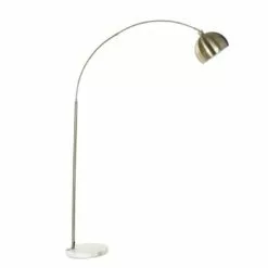 Wadiga Lampadaires Lampadaire Arc Doré Avec Base Ronde Blanche H195cm