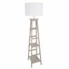 Corep Lampadaires Lampadaire Avec étagères Bois & Coton Blanc H162cm