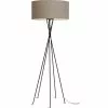 It's About Romi Lampadaires Lampadaire Avec Pieds Noirs Et Abat-jour Gris H175cm