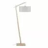 Good & Mojo Lampadaires Lampadaire Bambou Et Lin Naturel Beige H176cm