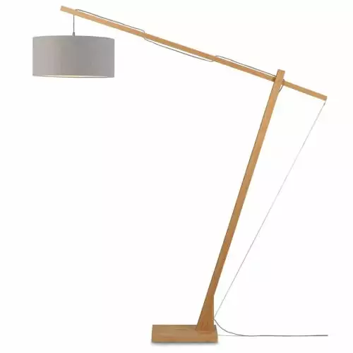 Good & Mojo Lampadaires Lampadaire Bambou/lin Gris Clair H207cm 1 Good & Mojo Lampadaires Lampadaire Bambou/lin Gris Clair H207cm