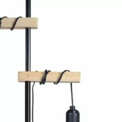 Tosel Lampadaires Lampadaire Bois Naturel Et Noir -Luminaires Soldes lampadaire bois naturel et noir 2