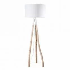 Maisons Du Monde Lampadaires Lampadaire Branche D'eucalyptus Et Abat-jour Blanc H152