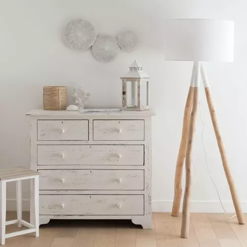 Maisons Du Monde Lampadaires Lampadaire Branche D'eucalyptus Et Abat-jour Blanc H152 5 Maisons Du Monde Lampadaires Lampadaire Branche D'eucalyptus Et Abat-jour Blanc H152 – Image 5