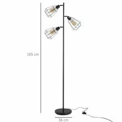 Homcom Lampadaires Lampadaire Design Industriel 3 Ampoules H165 Cm Noir 8 Homcom Lampadaires Lampadaire Design Industriel 3 Ampoules H165 Cm Noir -Luminaires Soldes lampadaire design industriel 3 ampoules h165 cm noir 2
