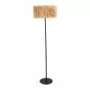 Decoratie Lampadaires Lampadaire Droit Métal Ambre Abat-jour Raphia H140cm