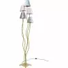 Kare Design Lampadaires Lampadaire En Acier Doré 5 Abat-jours En Velours H163