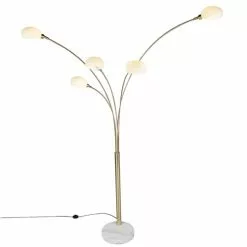QAZQA Lampadaires Lampadaire En Acier Doré/laiton -Luminaires Soldes lampadaire en acier dore laiton 11