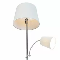 QAZQA Lampadaires Lampadaire En Acier Gris -Luminaires Soldes lampadaire en acier gris 2