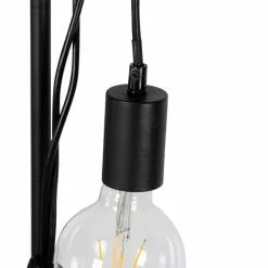 QAZQA Lampadaires Lampadaire En Acier Noir -Luminaires Soldes lampadaire en acier noir 1