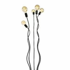 QAZQA Lampadaires Lampadaire En Acier Noir -Luminaires Soldes lampadaire en acier noir 10