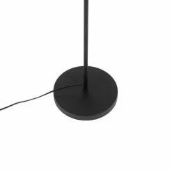 QAZQA Lampadaires Lampadaire En Acier Noir -Luminaires Soldes lampadaire en acier noir 15