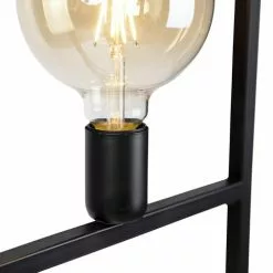 QAZQA Lampadaires Lampadaire En Acier Noir -Luminaires Soldes lampadaire en acier noir 35