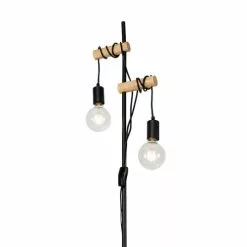 QAZQA Lampadaires Lampadaire En Acier Noir -Luminaires Soldes lampadaire en acier noir 4