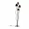Kare Design Lampadaires Lampadaire En Acier Noir 5 Abat-jours En Coton Marron H163