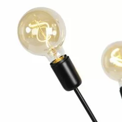 QAZQA Lampadaires Lampadaire En Acier Noir -Luminaires Soldes lampadaire en acier noir 8