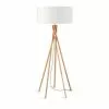 Good & Mojo Lampadaires Lampadaire En Bambou Et Lin Blanc H160cm