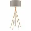 Good & Mojo Lampadaires Lampadaire En Bambou Et Lin Gris H160cm