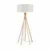 Good & Mojo Lampadaires Lampadaire En Bambou Et Lin Gris H160cm