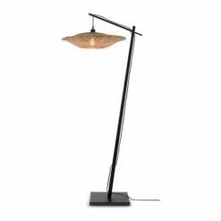 Good & Mojo Lampadaires Lampadaire En Bambou Noir Suspendu H176cm