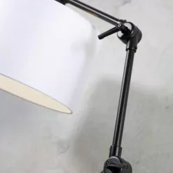 It's About Romi Lampadaires Lampadaire En Fer Abat-jour En Coton Noir, H. 190cm -Luminaires Soldes lampadaire en fer abat jour en coton noir h 190cm 4