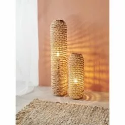 Pomax Lampadaires Lampadaire En Fibre Naturelle H120cm Naturel -Luminaires Soldes lampadaire en fibre naturelle h120cm naturel 2
