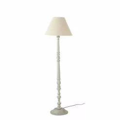 Maisons Du Monde Lampadaires Lampadaire En Manguier Et Abat-jour Blanc Cassé H162