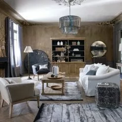 Maisons Du Monde Lampadaires Lampadaire En Manguier Et Abat-jour Coloris Lin H162 -Luminaires Soldes lampadaire en manguier et abat jour coloris lin h162 1000 8 9 191479 2