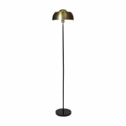 Pirouette Paris Lampadaires Lampadaire En Marbre Et Métal Noir Et Doré H160