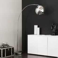 Maisons Du Monde Lampadaires Lampadaire En Métal Chromé H 200 Cm -Luminaires Soldes lampadaire en metal chrome h 200 cm 1000 16 39 130542 5